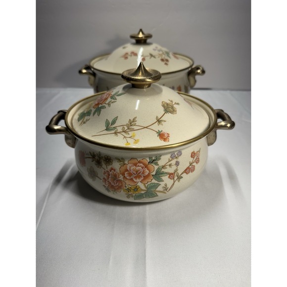 Mikasa Grande Chef Silk Bouquet Cooking Pots With Lids - Made in Japan - Picture 2 of 16